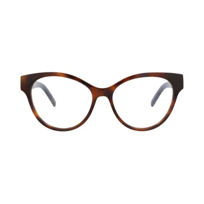 Pre-owned Saint Laurent Cat Eye-frame Acetate Optical Frames 'havana/transparent' | Brown | Women's Size Onesi