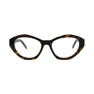 Pre-owned Saint Laurent Cat Eye-frame Acetate Optical Frames 'havana/transparent' | Brown | Women's Size Onesi