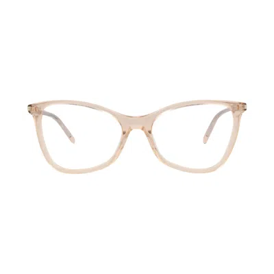 Pre-owned Saint Laurent Cat Eye-frame Acetate Optical Frames 'nude/transparent' | Cream | Women's Size Onesize