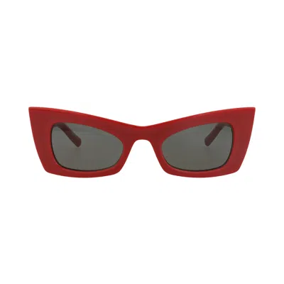 Pre-owned Saint Laurent Cat Eye-frame Bio Injection Sunglasses 'red/grey' | Women's Size Onesize