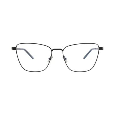 Pre-owned Saint Laurent Cat Eye-frame Metal Optical Frames 'black/transparent' | Women's Size Onesize