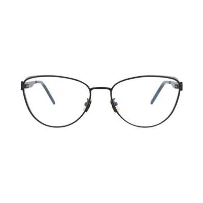 Pre-owned Saint Laurent Cat Eye-frame Metal Optical Frames 'black/transparent' | Women's Size Onesize