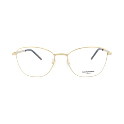 Pre-owned Saint Laurent Cat Eye-frame Metal Optical Frames 'gold Gold Transparent' | Women's Size Onesize