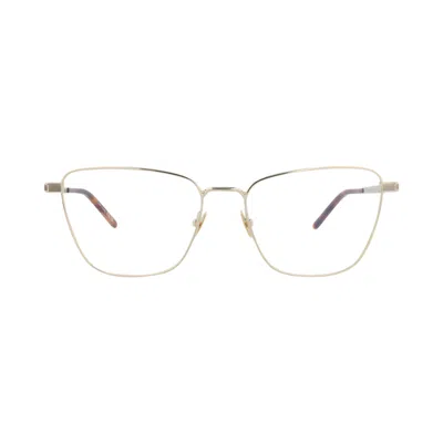 Pre-owned Saint Laurent Cat Eye-frame Metal Optical Frames 'gold/transparent' | Women's Size Onesize