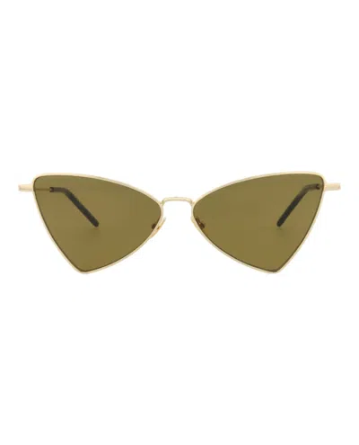 Pre-owned Saint Laurent Cat Eyeframe Metal Sunglasses/30007822011) In Gold/brown (sl303jerry