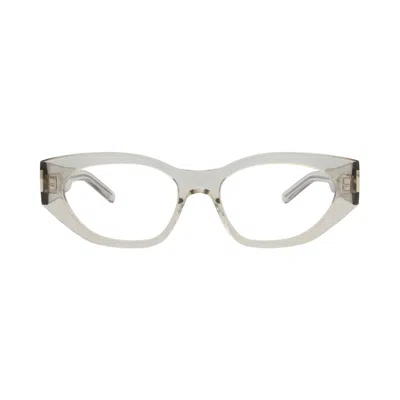 Pre-owned Saint Laurent Cat Eye-frame Recycled Acetate Optical Frames 'beige/transparent' | Cream | Women's Si