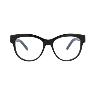 Pre-owned Saint Laurent Cat Eye-frame Recycled Acetate Optical Frames 'black/transparent' | Women's Size Onesi