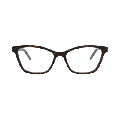 Pre-owned Saint Laurent Cat Eye-frame Recycled Acetate Optical Frames 'havana/transparent' | Brown | Women's S
