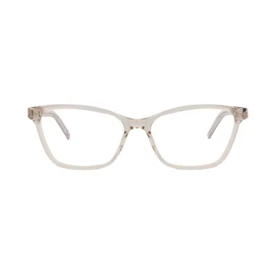 Pre-owned Saint Laurent Cat Eye-frame Recycled Acetate Optical Frames 'nude/transparent' | Cream | Women's Siz In White