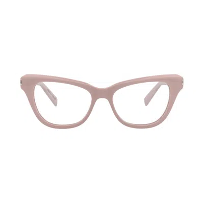 Pre-owned Saint Laurent Cat Eye-frame Recycled Acetate Optical Frames 'pink/transparent' | Women's Size Onesiz