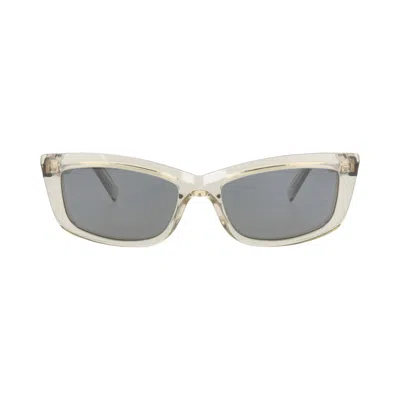 Pre-owned Saint Laurent Cat Eye-frame Recycled Acetate Sunglasses 'beige/silver' | Tan | Women's Size Onesize In Brown