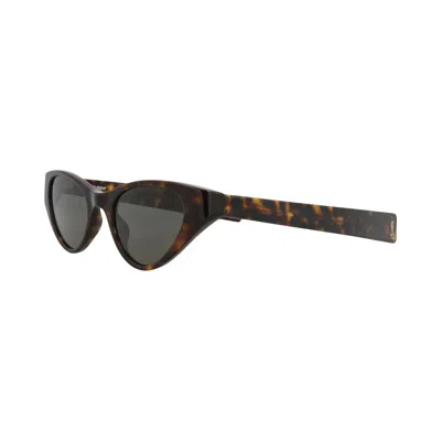Pre-owned Saint Laurent Cat Eye-frame Recycled Acetate Sunglasses 'havana/grey' | Brown | Women's Size Onesize