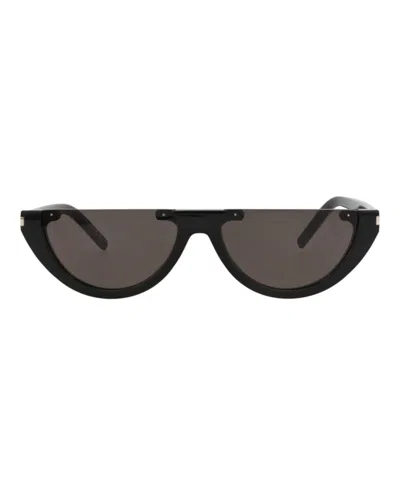 Pre-owned Saint Laurent Cat Eyeframe Recycled Acetate Sunglasses In Black Black Black (sl563/30013780/001)