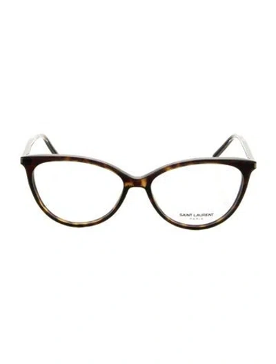 Pre-owned Saint Laurent Cat-eye Eyeglasses In Black