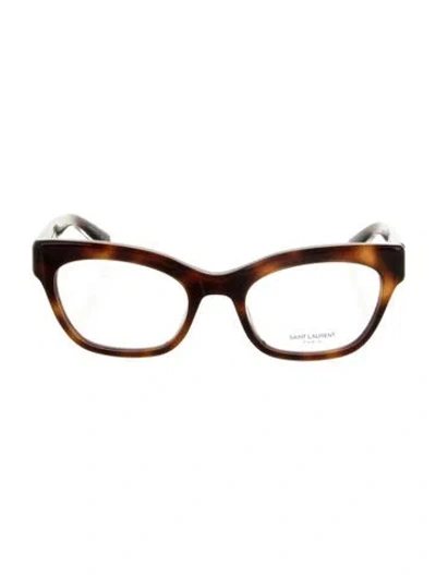 Pre-owned Saint Laurent Cat-eye Eyeglasses In Brown
