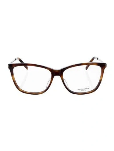 Pre-owned Saint Laurent Cat-eye Eyeglasses In Brown