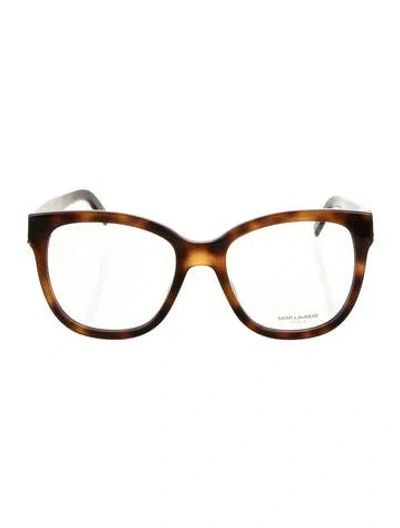 Pre-owned Saint Laurent Cat-eye Eyeglasses In Brown