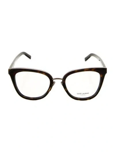Pre-owned Saint Laurent Cat-eye Eyeglasses In Brown
