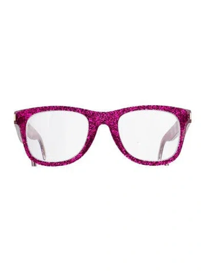 Pre-owned Saint Laurent Cat-eye Eyeglasses In Clear/pink