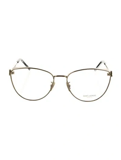 Pre-owned Saint Laurent Cat-eye Eyeglasses In Gold