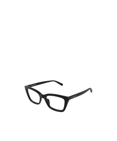 Saint Laurent Cat-eye Frame Glasses In Black