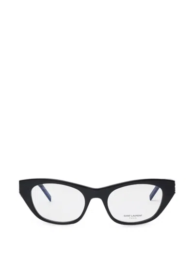 Saint Laurent Cat-eye Frame Glasses In Black