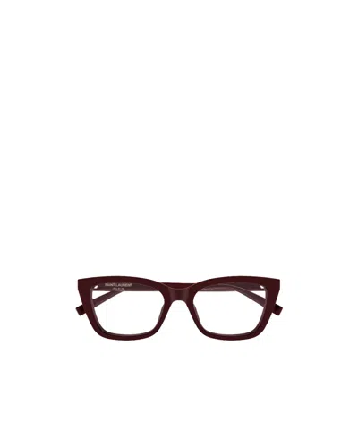 Saint Laurent Cat-eye Frame Glasses In Red