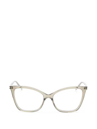Saint Laurent Cat-eye Frame Glasses In Transparent