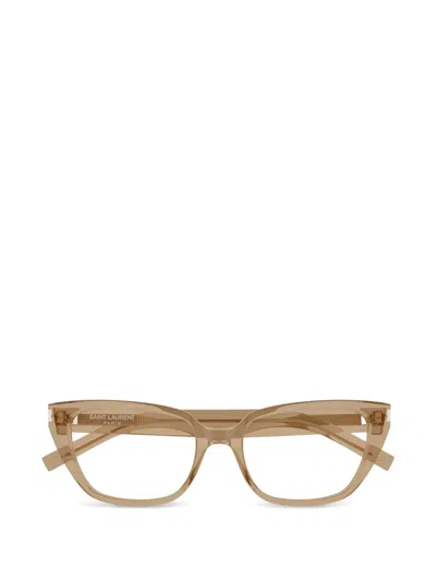 Saint Laurent Cat-eye Frame Glasses In Neutral