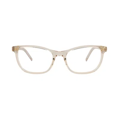 Pre-owned Saint Laurent Cat-eye Frame Recycled Acetate Optical Frames 'nude/transparent' | Cream | Women's Siz In White