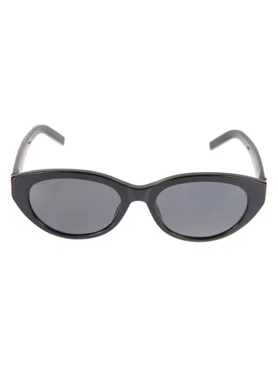 Saint Laurent Cat-eye Frame Sunglasses With Cassandra Hinge For Women In Black