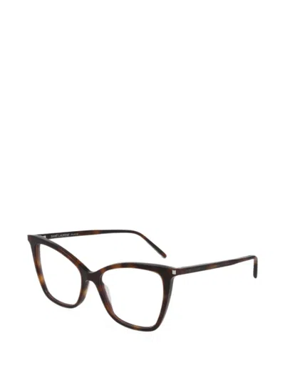 Saint Laurent Cat-eye Glasses In Brown