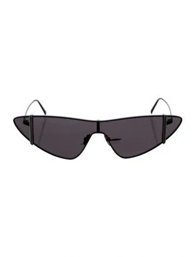 Pre-owned Saint Laurent Cat-eye Mirrored Sunglasses In Black