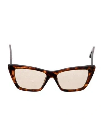 Pre-owned Saint Laurent Cat-eye Mirrored Sunglasses In Brown