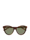 Saint Laurent Havana-havana-green Acetate Sunglasses In Multi