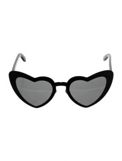 Pre-owned Saint Laurent Cat-eye Tinted Sunglasses In Black
