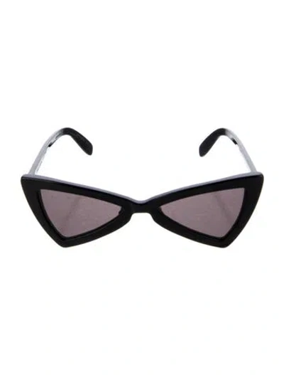 Pre-owned Saint Laurent Cat-eye Tinted Sunglasses In Black