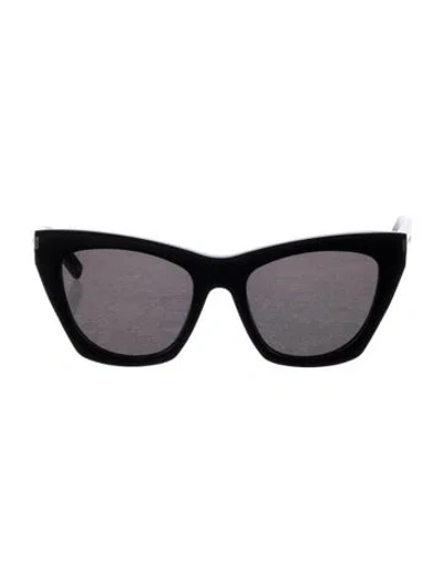 Pre-owned Saint Laurent Cat-eye Tinted Sunglasses In Black