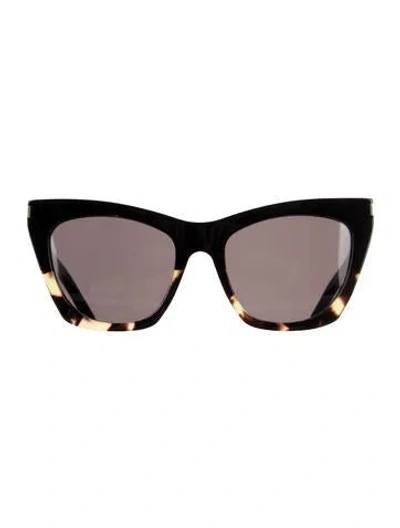 Pre-owned Saint Laurent Cat-eye Tinted Sunglasses In Black