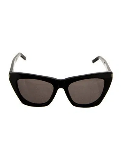 Pre-owned Saint Laurent Cat-eye Tinted Sunglasses In Black
