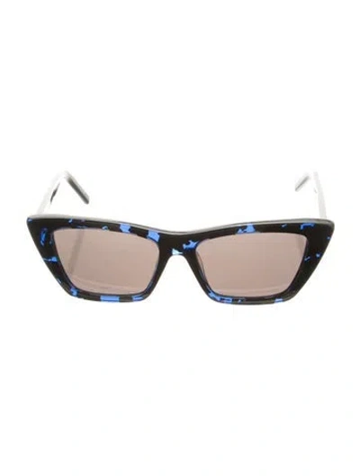 Pre-owned Saint Laurent Cat-eye Tinted Sunglasses In Black