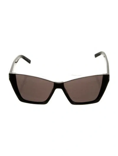 Pre-owned Saint Laurent Cat-eye Tinted Sunglasses In Black