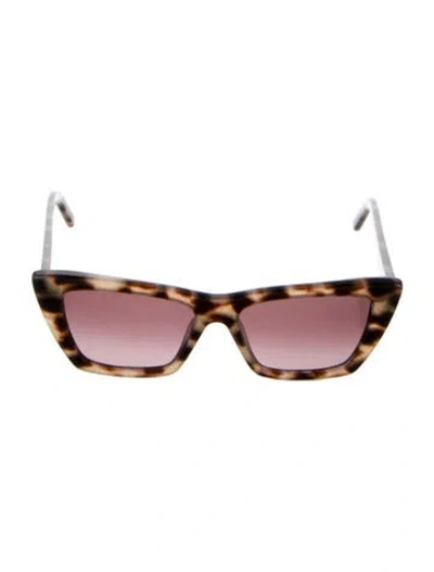 Pre-owned Saint Laurent Cat-eye Tinted Sunglasses In Brown
