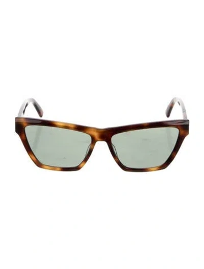 Pre-owned Saint Laurent Cat-eye Tinted Sunglasses In Brown