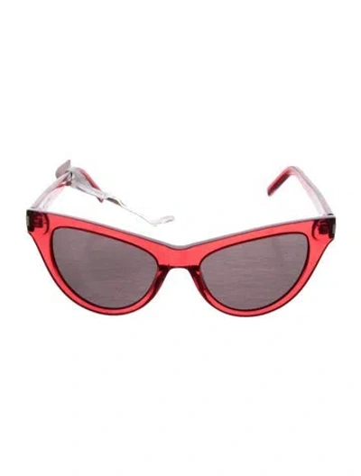 Pre-owned Saint Laurent Cat-eye Tinted Sunglasses In Red