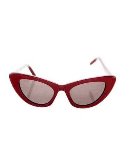 Pre-owned Saint Laurent Cat-eye Tinted Sunglasses In Red