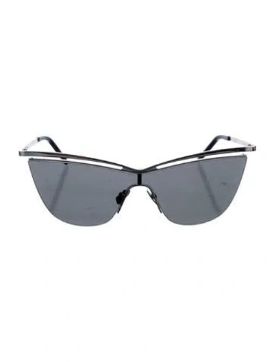 Pre-owned Saint Laurent Cat-eye Tinted Sunglasses In Silver