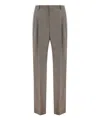 Saint Laurent Caviar Trousers In Neutral
