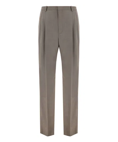 Saint Laurent Caviar Trousers In Beige