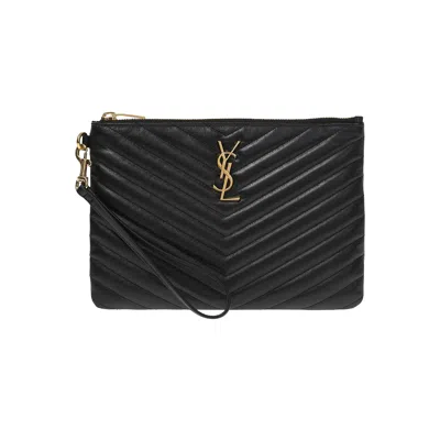 Pre-owned Saint Laurent C.case Monogramm 'black'